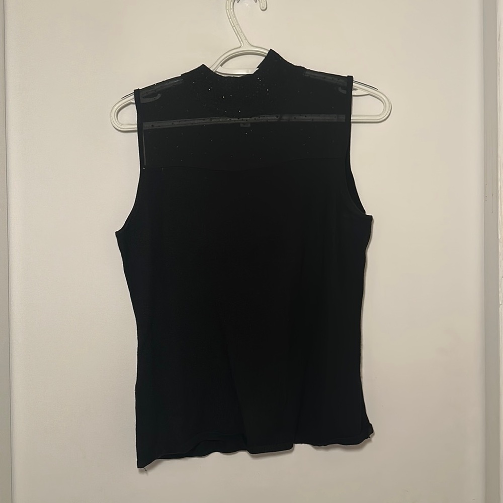 Sleeveless sparkle sheer top